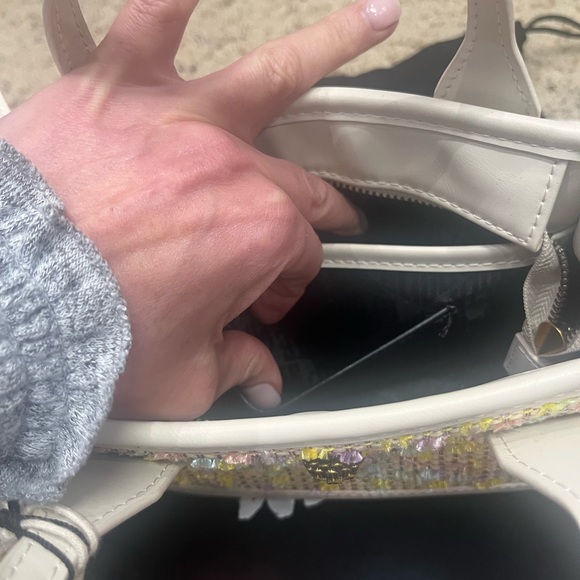 Kurt Geiger White and Multicolor Tweed Mini Bag - Picture 4 of 6